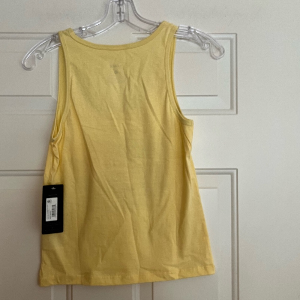 New women’s Hurley yellow pull over cotton silkscreen tank top. Size small - Picture 2 of 11